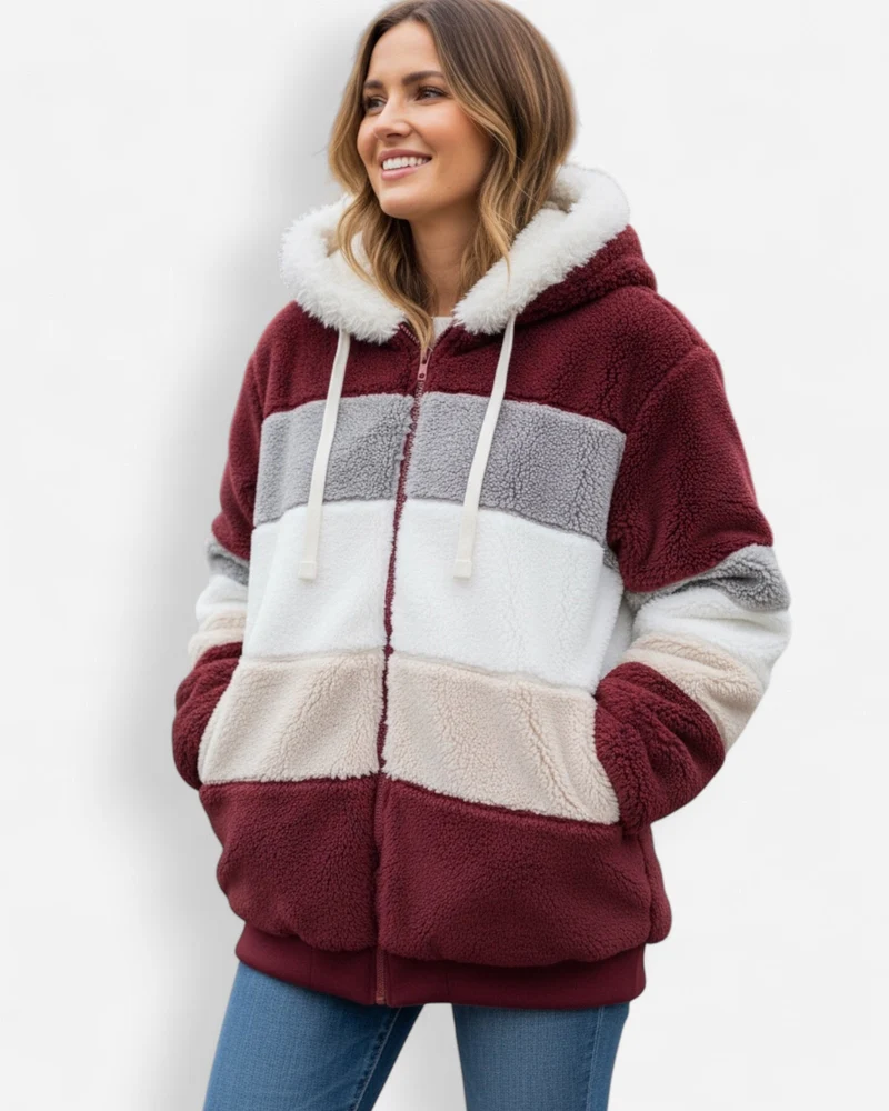 Leichte Fleece Jacke für Damen mit Kapuze