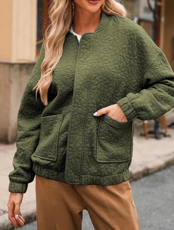 Jacke Damen Übergang mit floralem Muster | Leicht & Kurz
