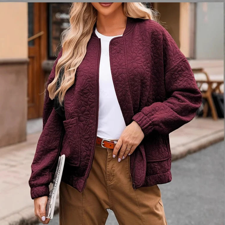 Jacke Damen Übergang mit floralem Muster | Leicht & Kurz
