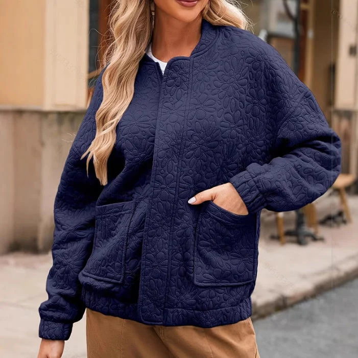 Jacke Damen Übergang mit floralem Muster | Leicht & Kurz