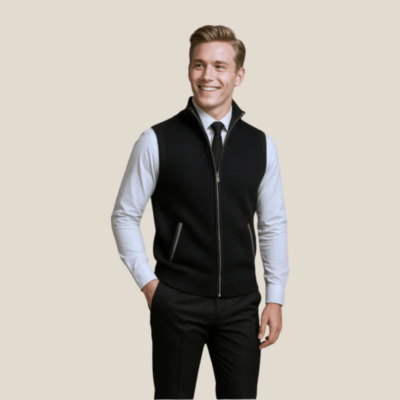 Levan™ – Eleganter Strick-Gilet mit Reißverschluss