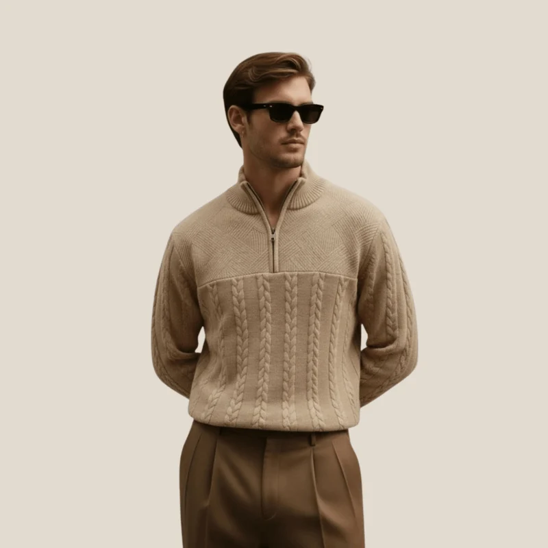 Henley™ - Eleganter Stehkragen-Pullover mit Reißverschluss