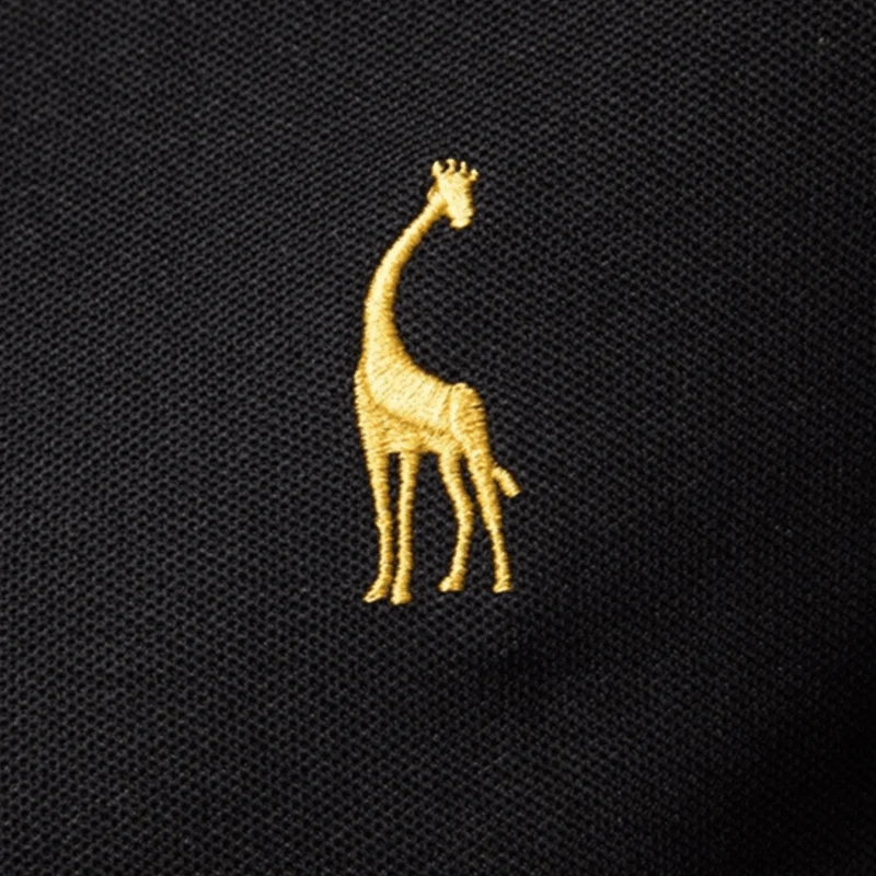 Savane™ - Langarm-Poloshirt mit eleganter Giraffen-Stickerei