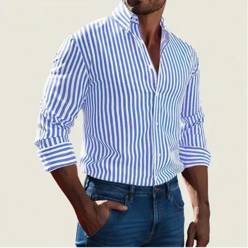 Anton | Herren Hemd Streifen Design Sommer – Gestreiftes Herrenhemd Casual 2026