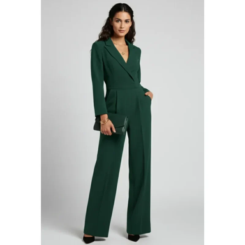 Katja | Damen Jumpsuit Abend mit Gürtel Schlicht – Elegant Overall Gürtel 2026