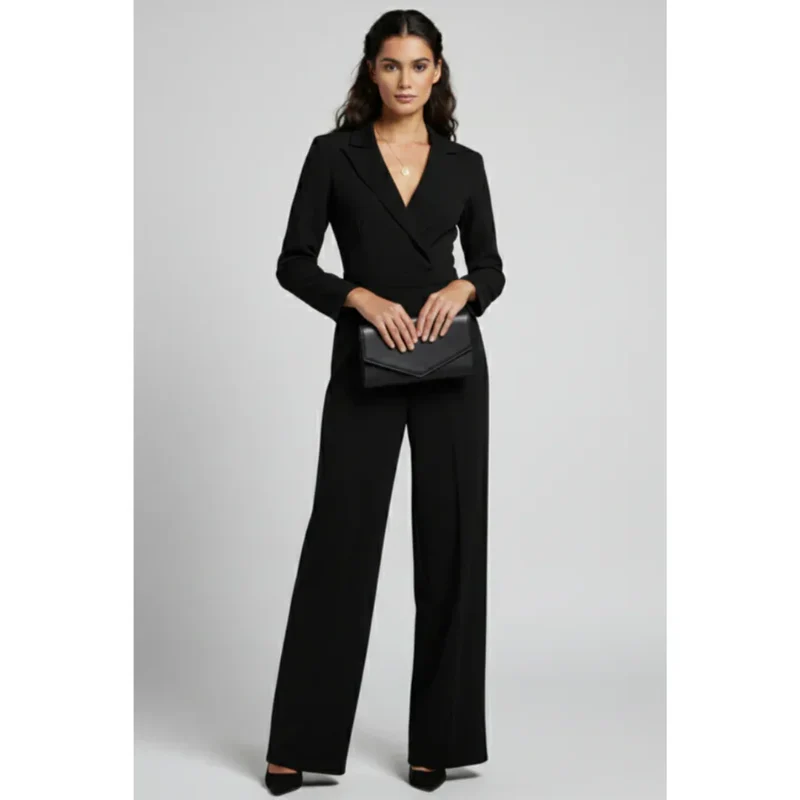 Katja | Damen Jumpsuit Abend mit Gürtel Schlicht – Elegant Overall Gürtel 2026