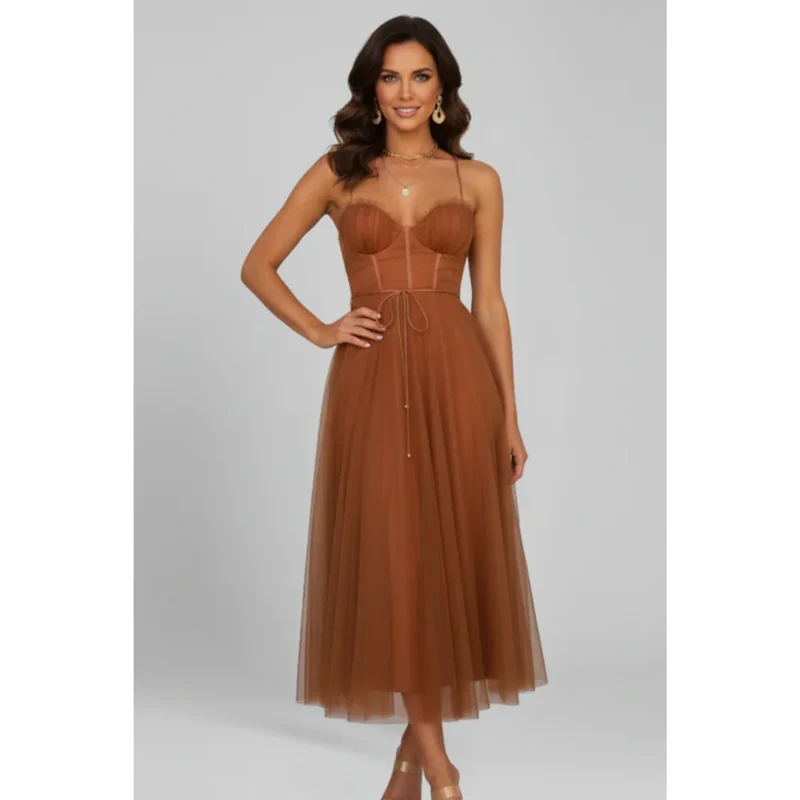 Marei | Damen Maxikleid Abend Bandeau – Bandeau Maxikleid Elegant Abend 2026