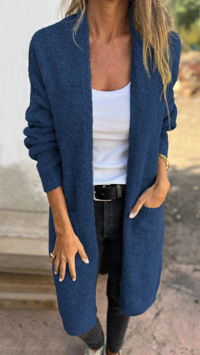 Gestrickter | übergroßer und lässiger Damenpulli mit Taschen