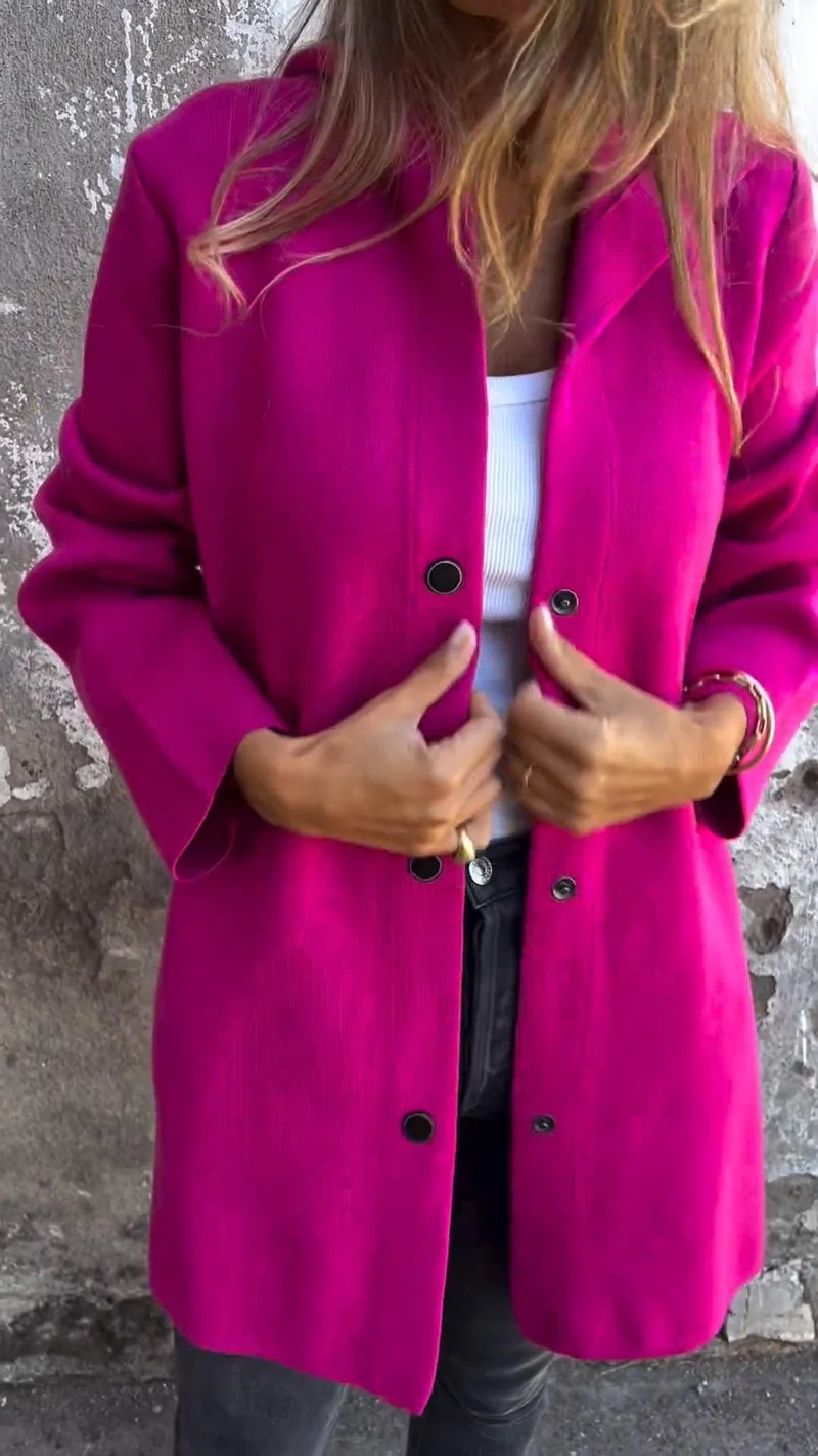ELISA | Lässiger einreihiger Blazer mit Kapuze