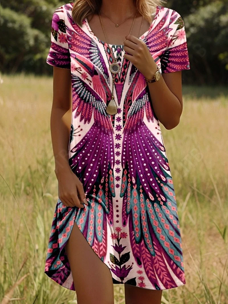 Isla™ – Kleid mit Indisch-inspiriertem Print und Rundhalsausschnitt