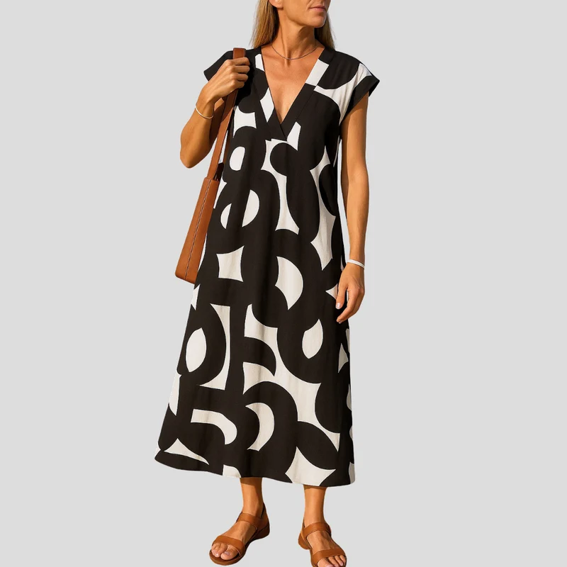 Azura™ – Ibiza Style Bequemes und Fließendes Kleid mit V-Ausschnitt