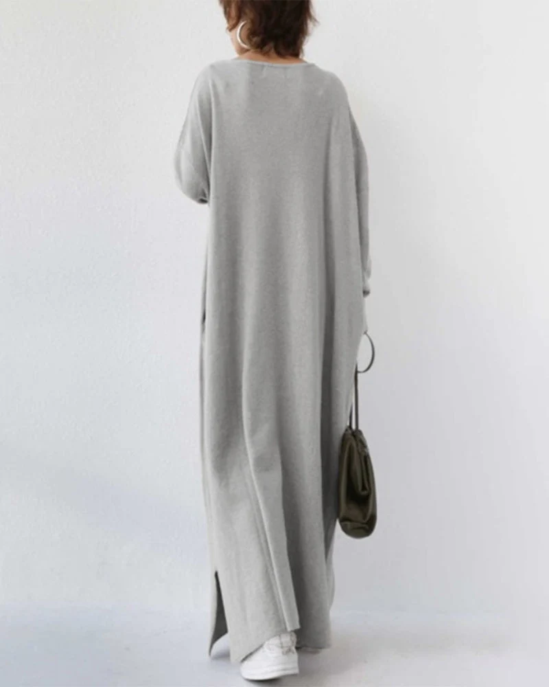 Serenya™ - Modisches Kleid mit langen Ärmeln und V-Ausschnitt