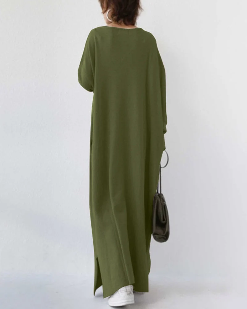 Serenya™ - Modisches Kleid mit langen Ärmeln und V-Ausschnitt