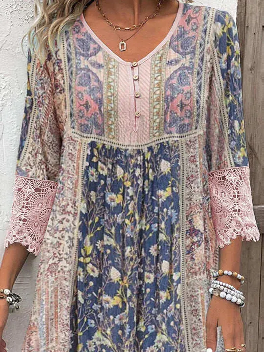 Orla™ – Boho-Chic Gemustertes Kleid