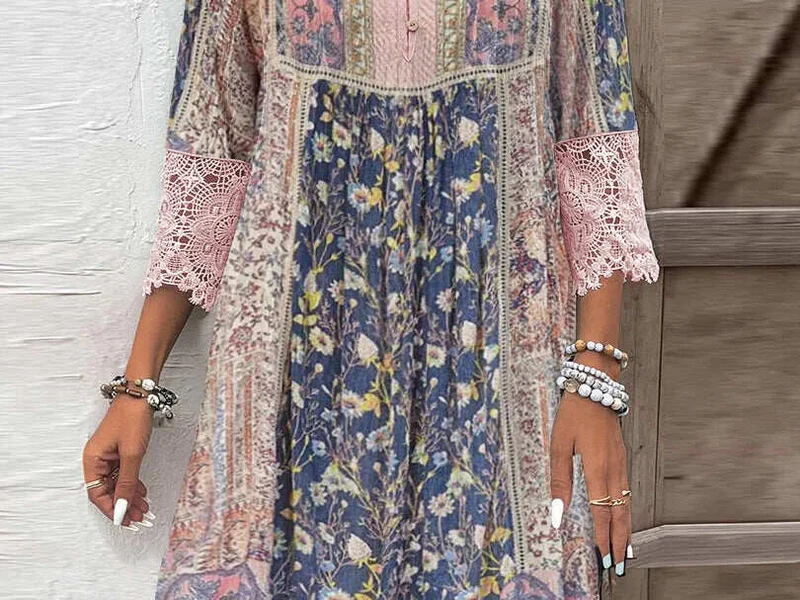 Orla™ – Boho-Chic Gemustertes Kleid