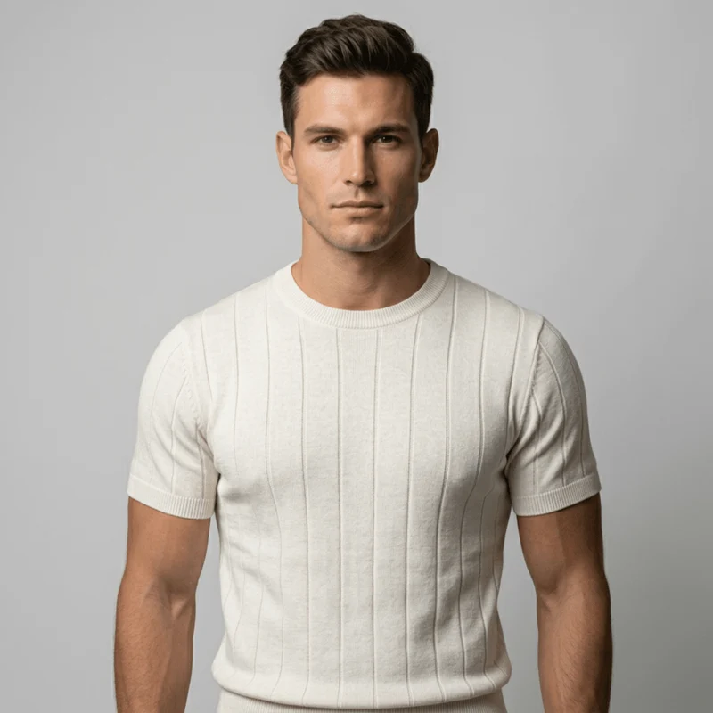 Torino™ - Geripptes Strick-T-Shirt
