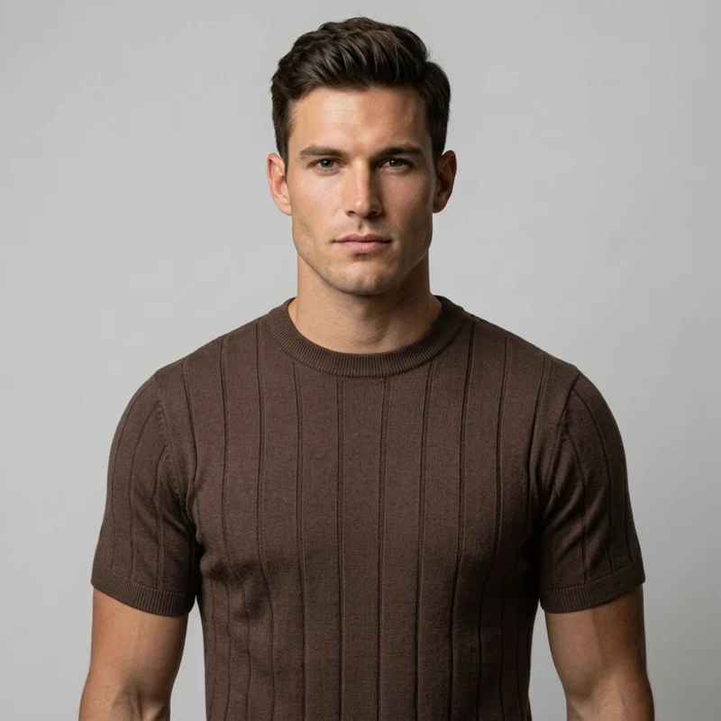 Torino™ - Geripptes Strick-T-Shirt