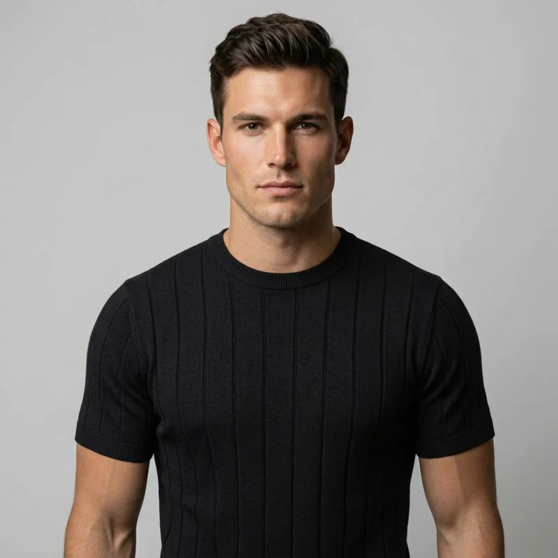 Torino™ - Geripptes Strick-T-Shirt