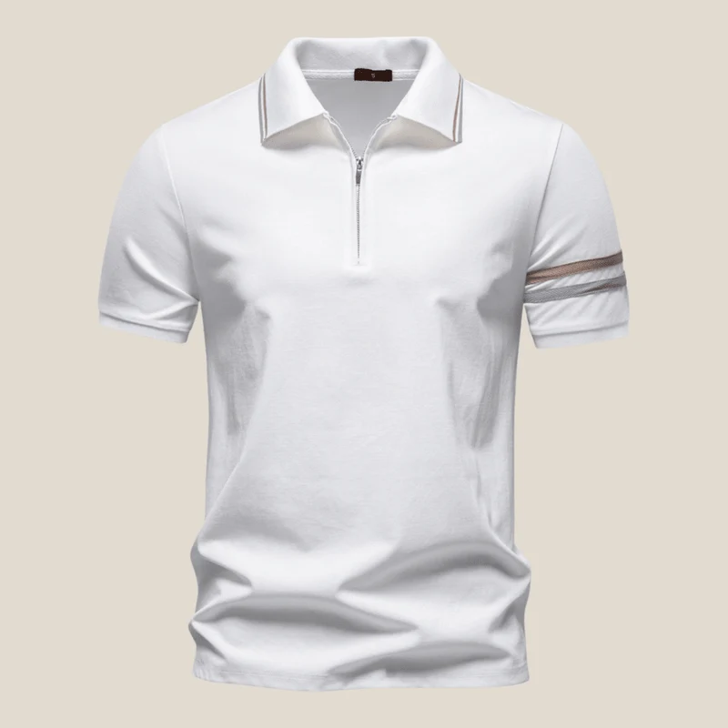 Trento™ - Sportliches Zip-Polo mit Streifendetails