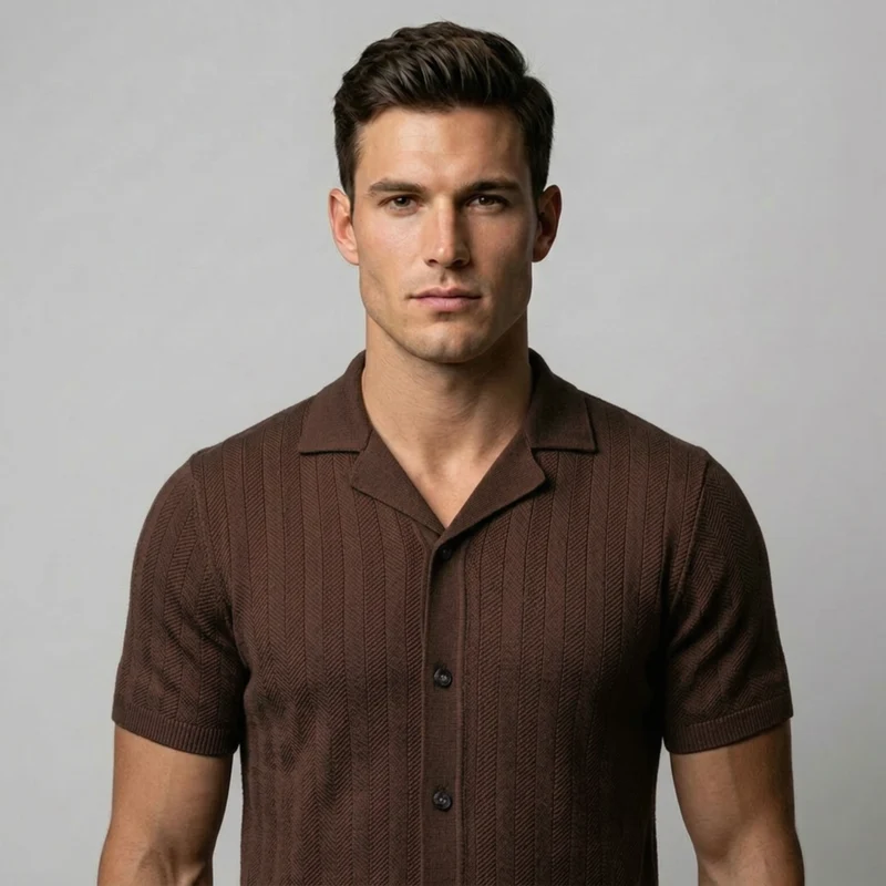 Portofino™ - Elegantes Strickhemd mit Knopfleiste