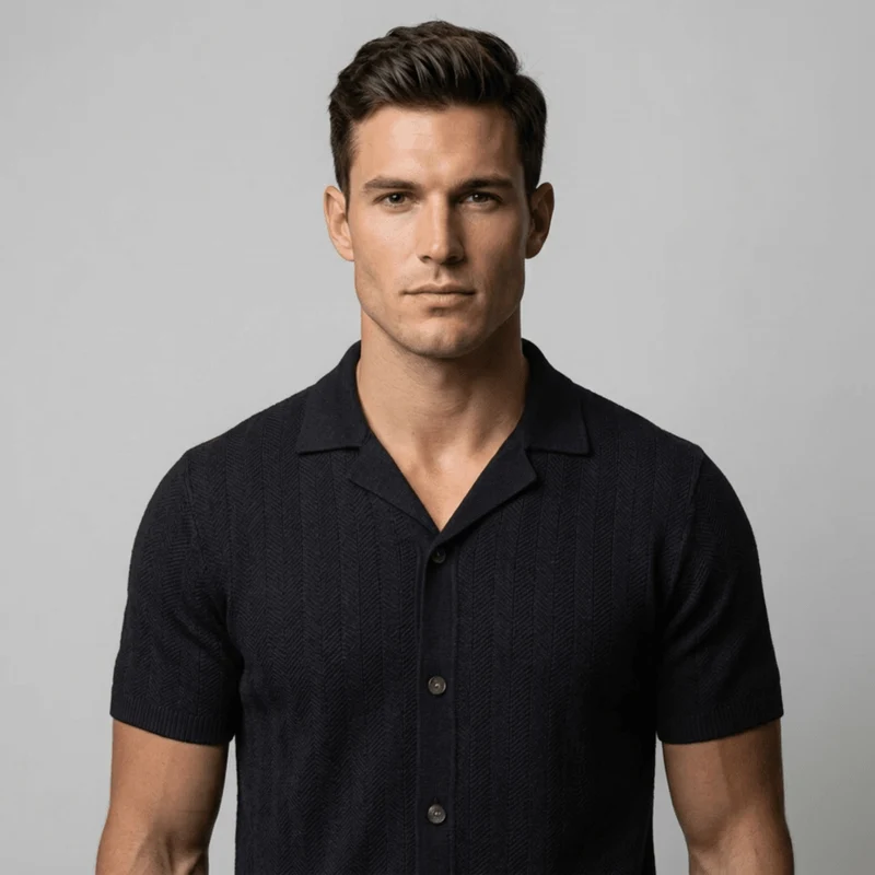 Portofino™ - Elegantes Strickhemd mit Knopfleiste