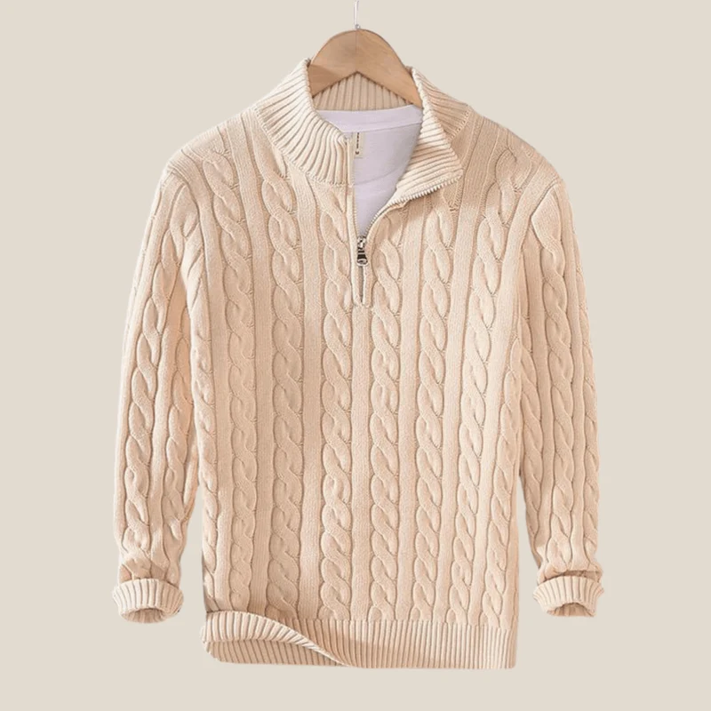 Taebaek™ - Eleganter Zip-Kabelpullover