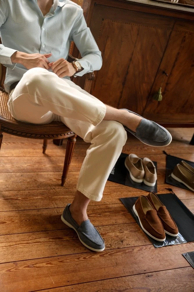 Venezia™ – Elegante Loafer aus Premium-Suede in Hellblau