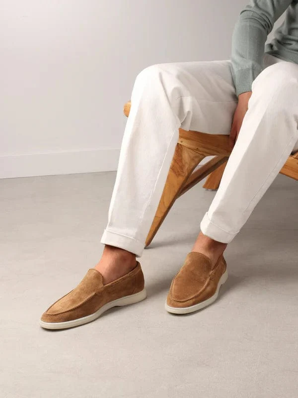 Firenze™ – Edle Premium-Veloursleder-Mokassins in Braun