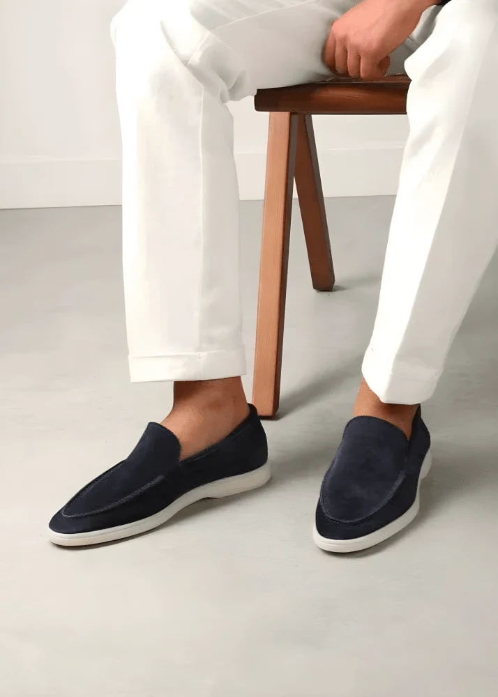 Ravenna™ – Elegante Premium-Samt-Mokassins in Blau