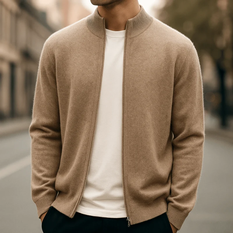 Dumont Lyon™ – Feinstrick-Cardigan mit durchgehendem Reißverschluss