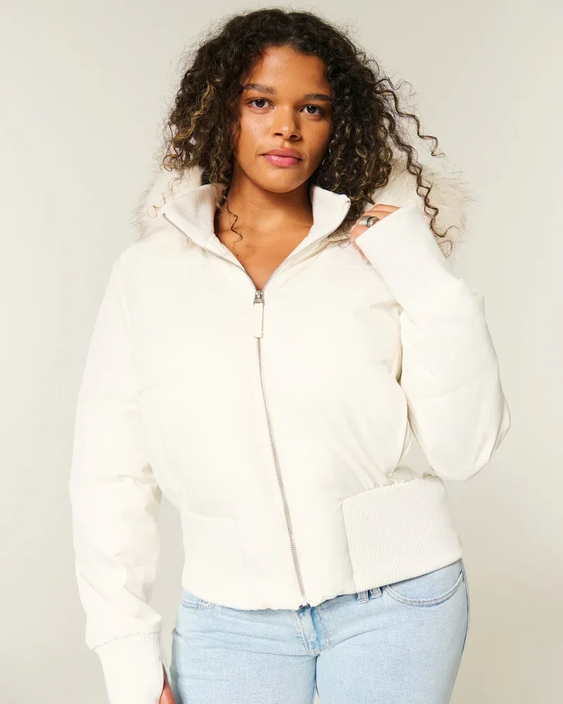 Damen Jacke | Abnehmbare Kapuze mit elastischen Bündchen