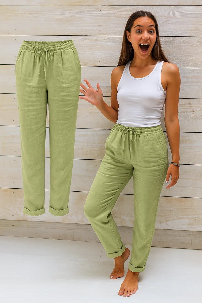 Damen Hose | Lockere Schnittform mit elastischem Bund