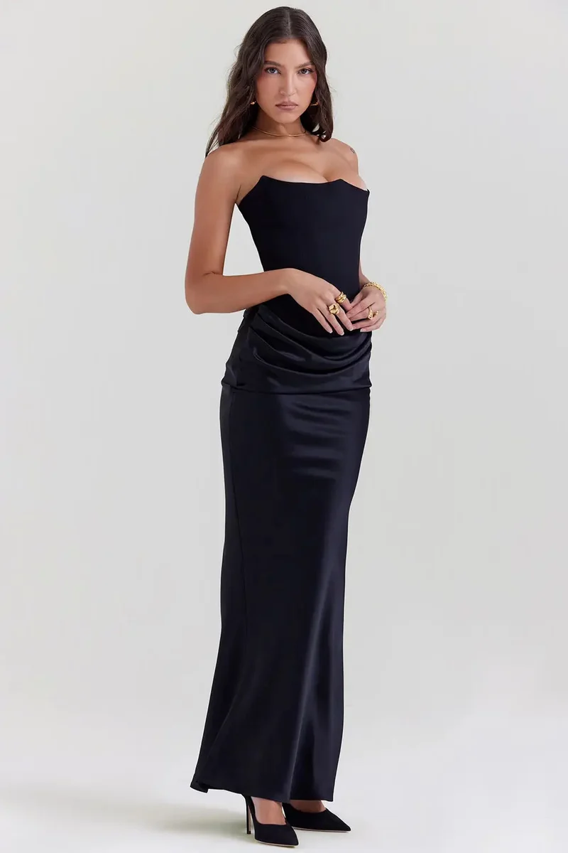 Damen Kleid | maxi Ausführung mit geradem Saum