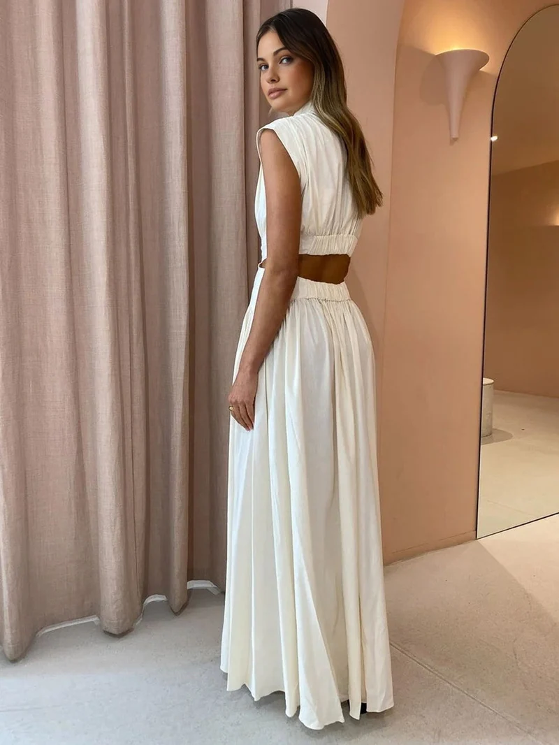 Damen Kleid | maxi Länge mit offenen Seitenpartien