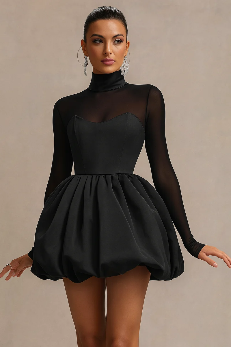 Damen Kleid | kurze Ausführung mit Volants und V-Ausschnitt