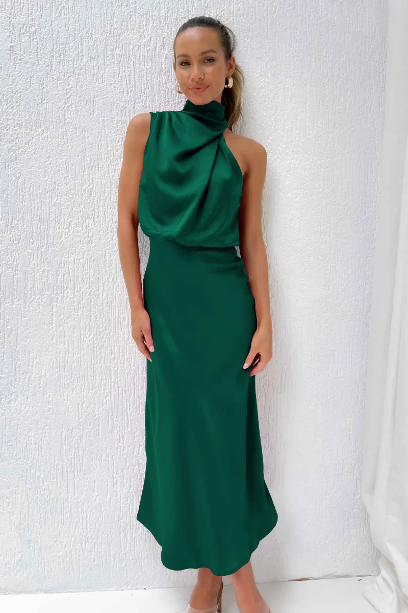 Damen Kleid | midi-Länge mit asymmetrischer Halslinie