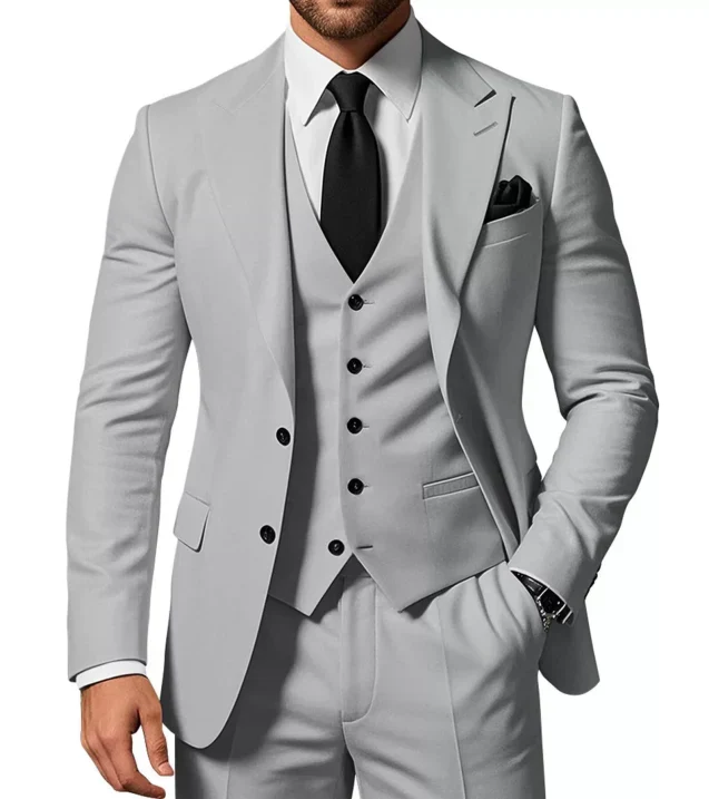 Herren Anzug | dreiteiliges Set mit Jacke Weste und Hose