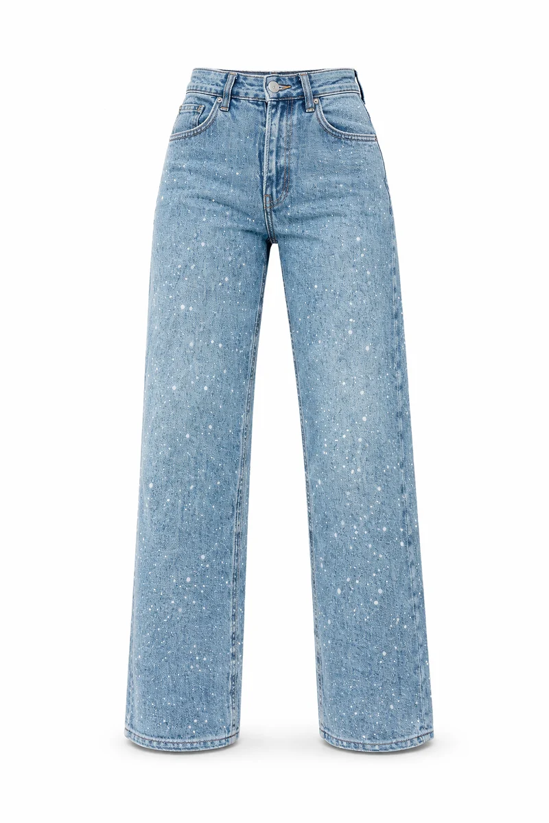 Damen Jeans | Hohe Taille mit geraden Linien und Detailakzenten
