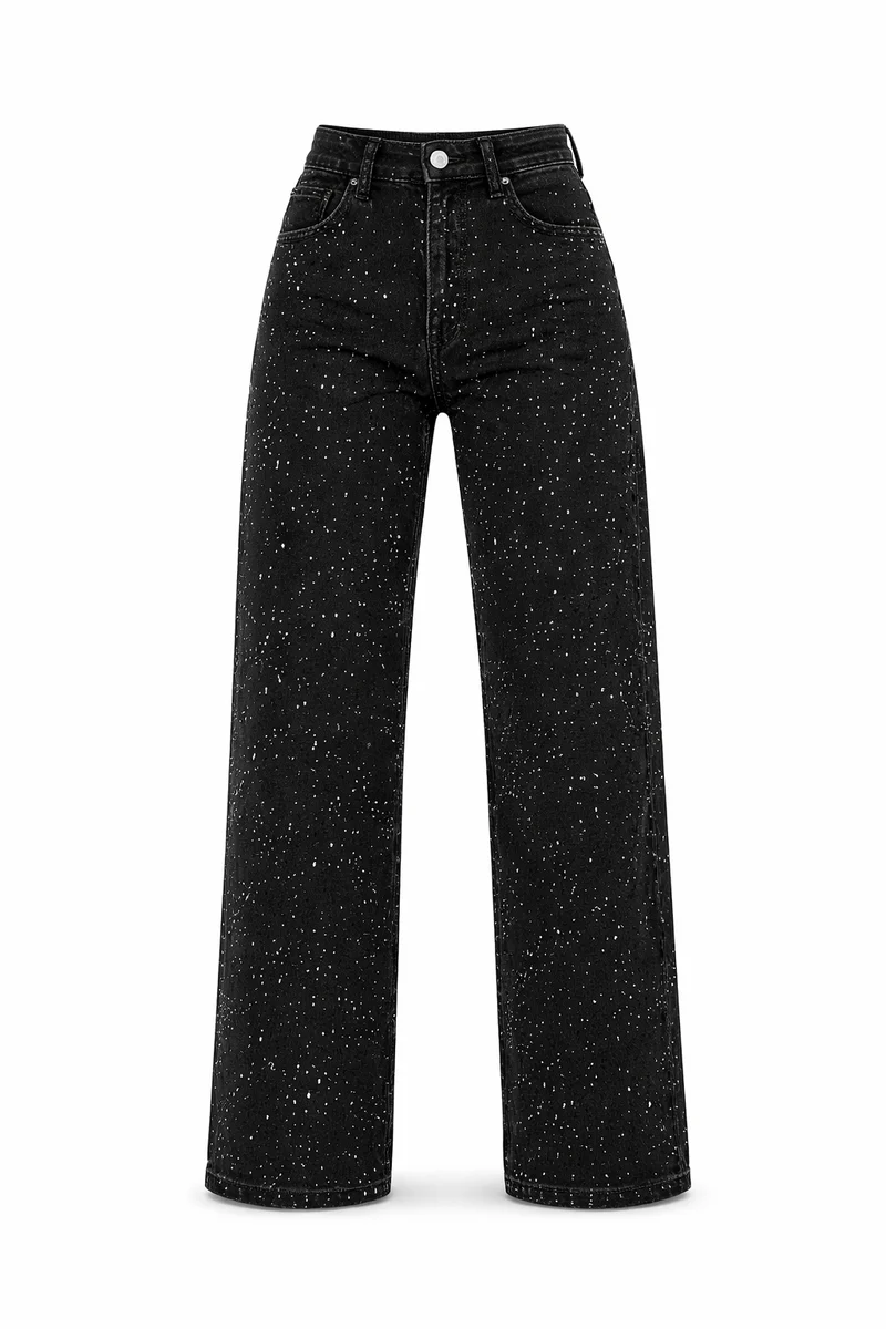 Damen Jeans | Hohe Taille mit geraden Linien und Detailakzenten