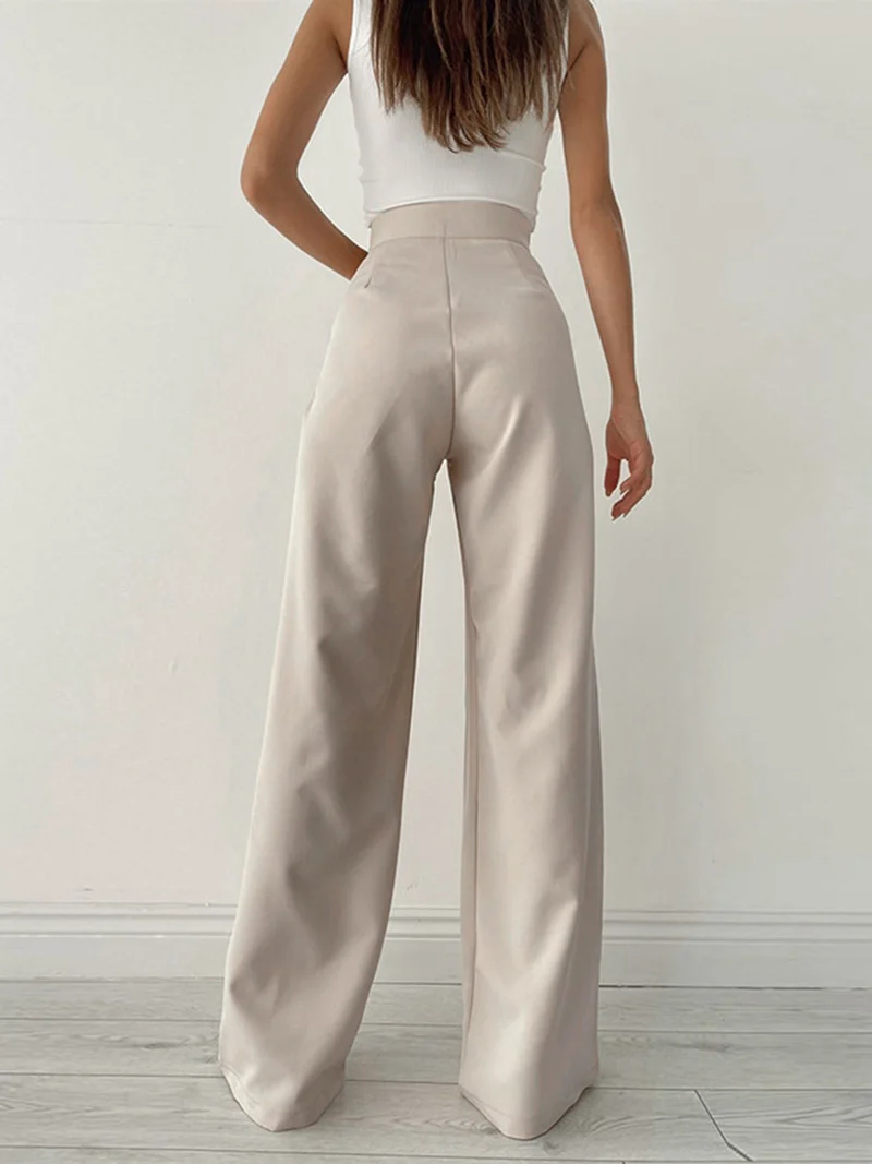 Damen Pantalon | Hohe Taille mit Schleifendetail und weitem Bein