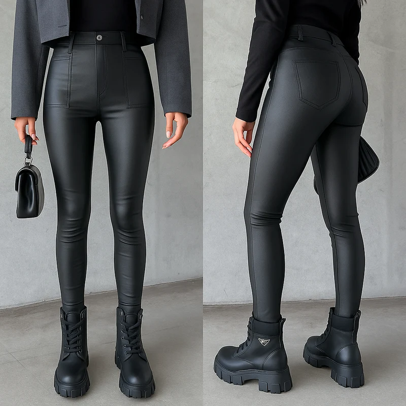 Damen Hose | Gerade Ausführung mit strukturierter Oberfläche