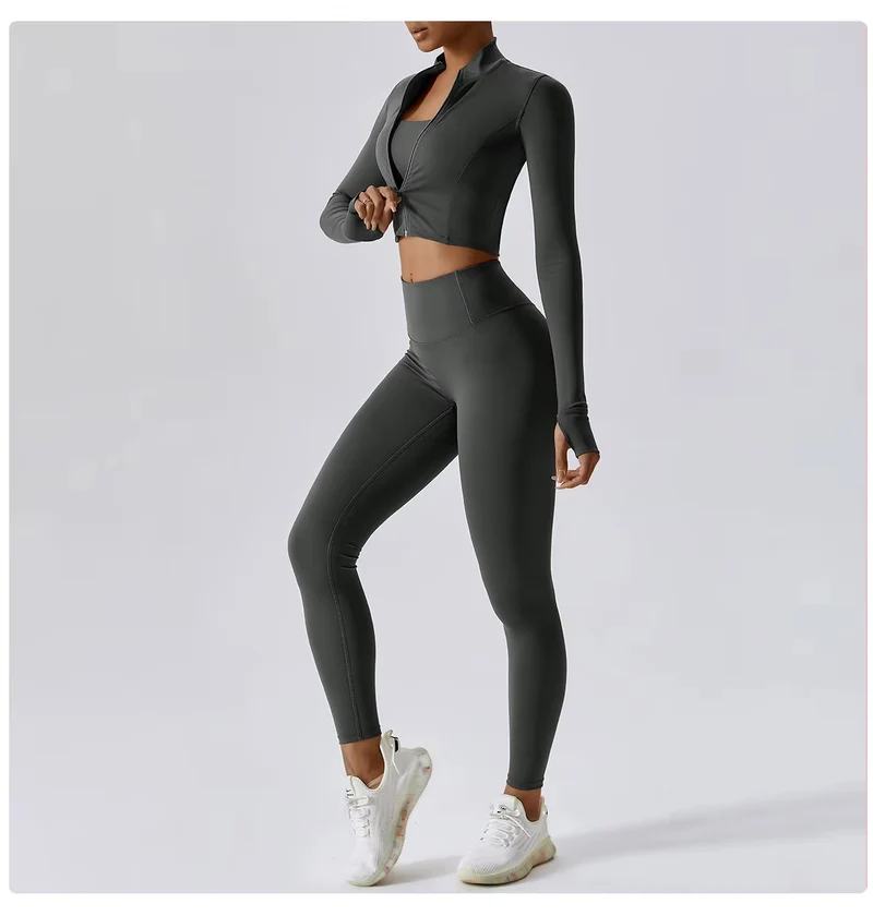 Damen Sportset | Dreiteilige Ausführung mit Weste, Oberteil und Hose