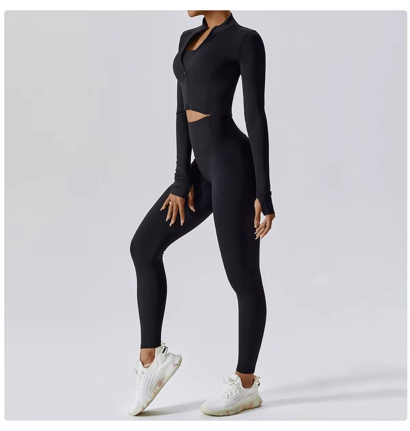 Damen Sportset | Dreiteilige Ausführung mit Weste, Oberteil und Hose