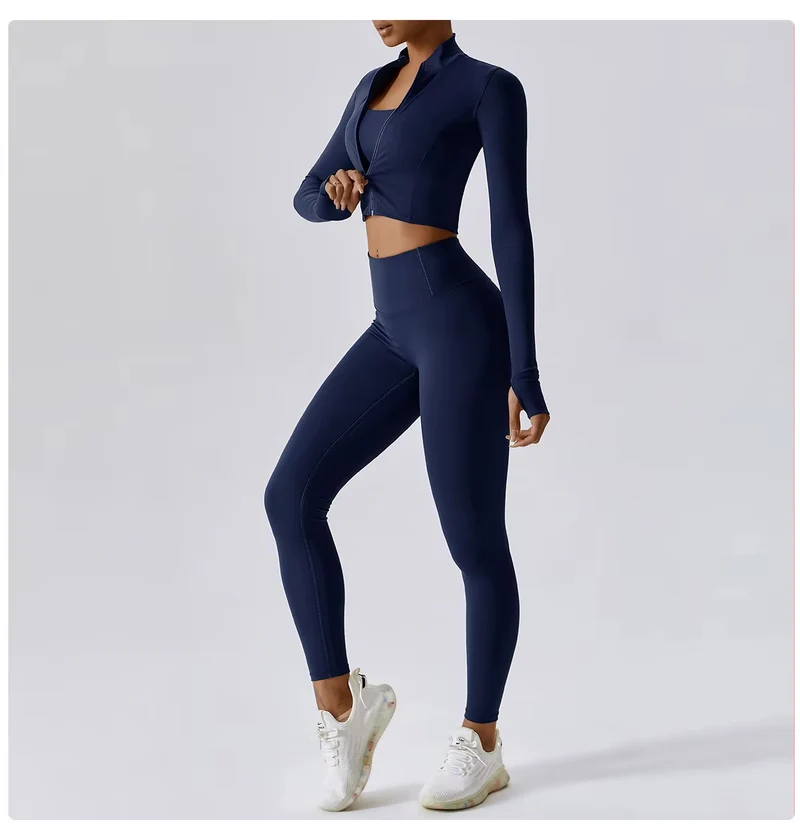 Damen Sportset | Dreiteilige Ausführung mit Weste, Oberteil und Hose