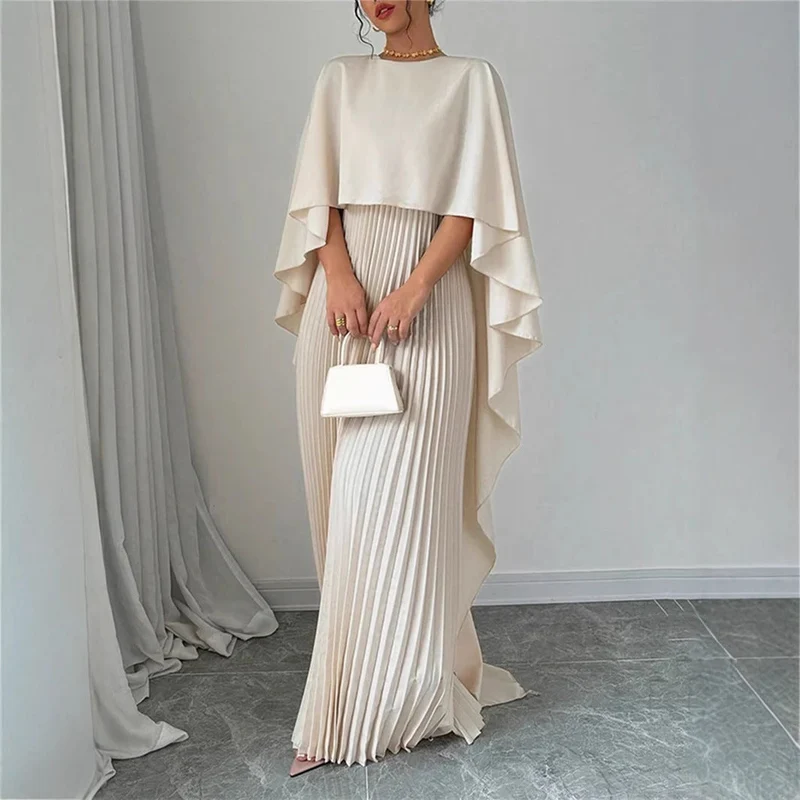 Damen Kleid | Lange Ausführung mit Plisseefalten