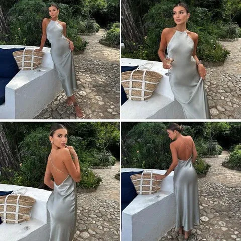 Damen Kleid | Ärmellos mit offenem Rückenteil