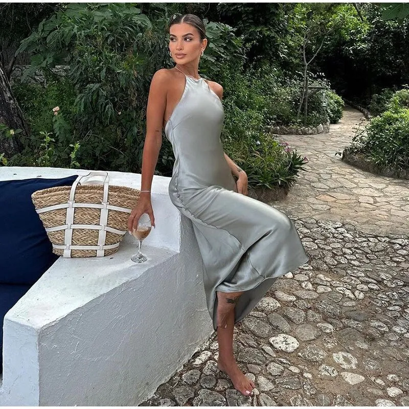 Damen Kleid | Ärmellos mit offenem Rückenteil