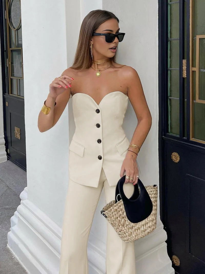 Damen Set | Zweiteilige Ausführung mit Top und Pantalon