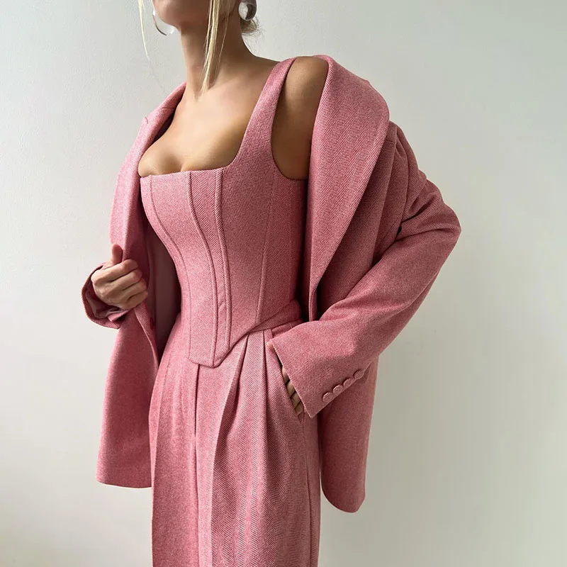 Damen Set | Blazer, Hose und Corset-Top im dreiteiligen Aufbau