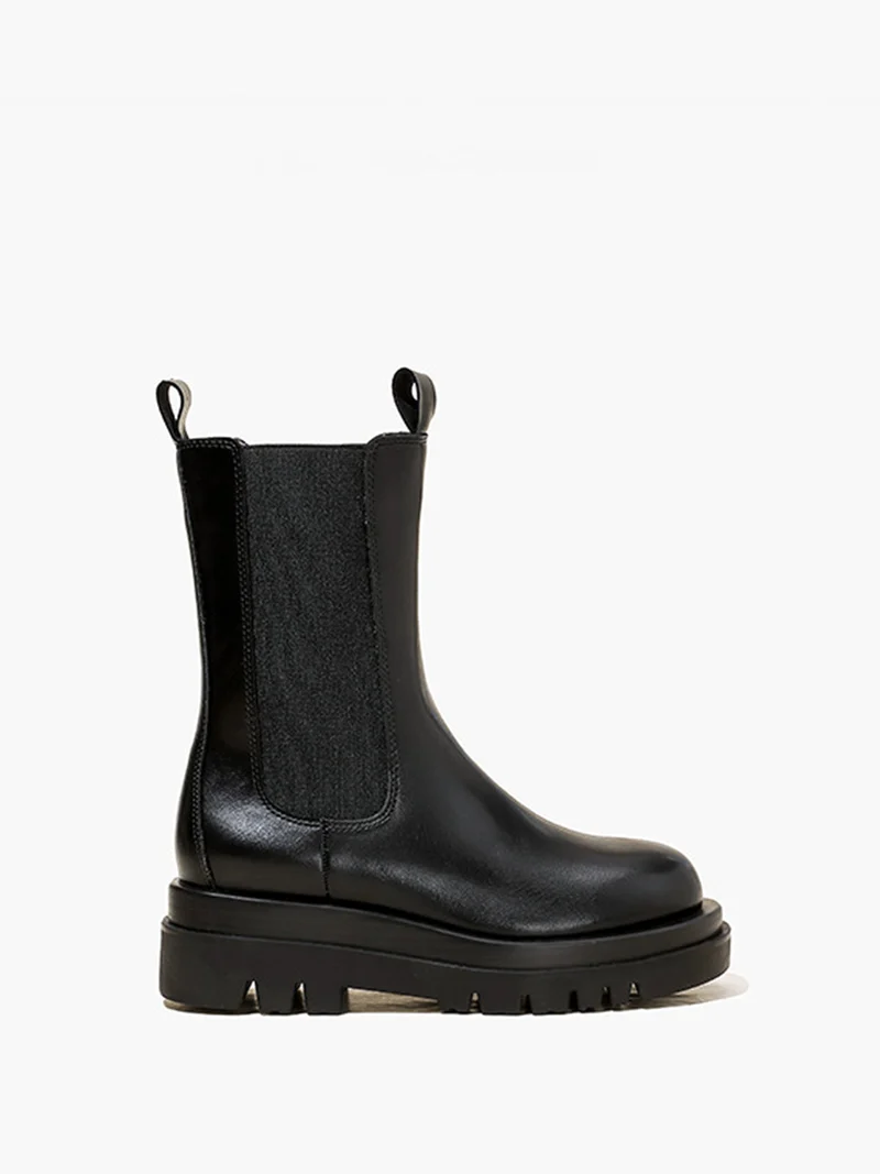 Damenstiefel | Chelsea-Form mit Plateau-Sohle
